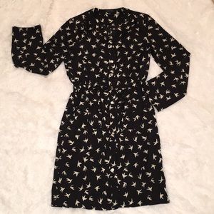 Black Button Down Long Sleeve Spense Dress, 4